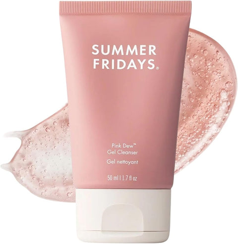 Summer Fridays Pink Dew Gel Facial Cleanser - pH-Balanced Foaming Gel Face Wash for Oily, Blemish-Prone + Sensitive Skin - Refreshing + Hydrating Gentle Face Cleanser for Soft, Radiant Skin(1.7 fl oz)