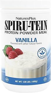NaturesPlus SPIRU-TEIN, Vanilla - 1.06 lbs - Spirulina Protein Powder - Vitamins & Minerals for Energy - Vegetarian, Gluten Free - 16 Servings