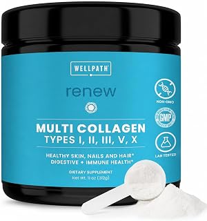Renew Multi Collagen Peptides Powder for Women & Men, Types I II III V X