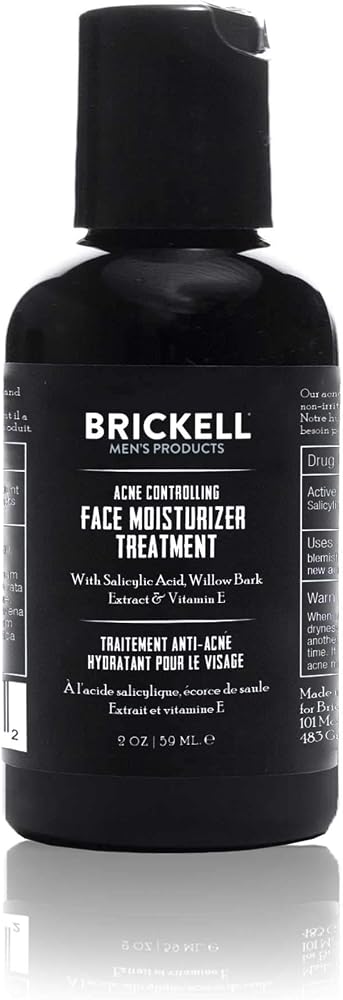 Brickell Men's Acne Face Wash for Men, Acne Face Wash to Cleanse Skin and Eliminate Acne, Clears Breakouts, With 2% Salicylic Acid, Hyaluronic Acid, and Tea Tree Oil, 6 Ounces