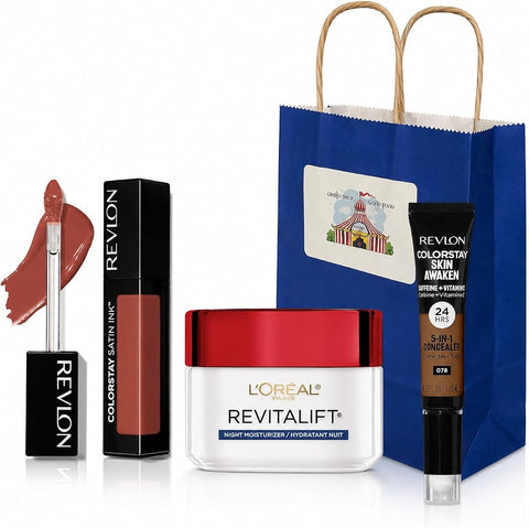 BIGTOPDEALSUSA Beauty Gift Set, Curated Multi-Brand Makeup and Skincare, Brightening, Assorted