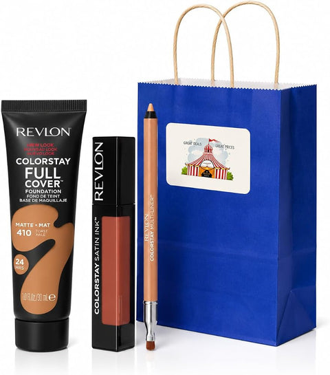 BIGTOPDEALSUSA Beauty Gift Set, Glam, Foundation, Lip and Eye Products, Brightening, Complete Glam Look