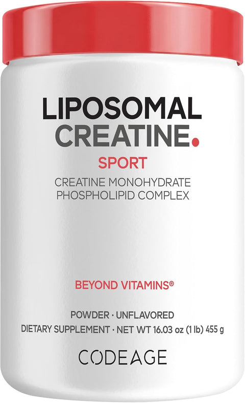 Codeage Liposomal Creatine Powder, 5000mg, Monohydrate, Unflavored, 90 srv