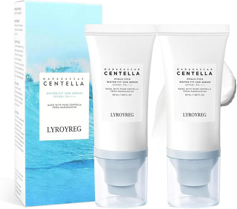 2Pc Korean Centella Sunscreen SPF50 PA++++Madagascar Sunscreen Face Serum - Personal Care