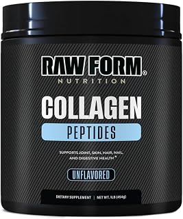 Raw Form Collagen Peptides Powder, 1LB (454 g) - Unflavored, Single Ingredient, Grass-Fed, Hydrolyzed, Non-GMO, Gluten-Free, Keto, Pure Collagen Protein Supplement - 60 Servings