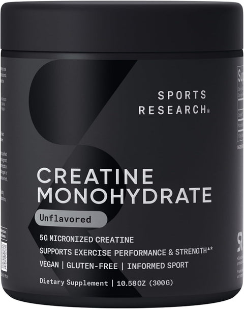 Sports Research® Creatine Monohydrate Powder 5g, Unflavored (60 Servings)
