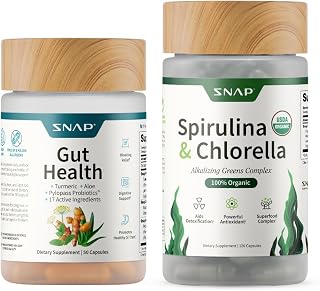 Snap Supplements Gut Health Supplement & Organic Spirulina Chlorella Bundle