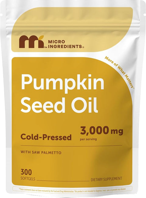 Micro Ingredients Pumpkin Seed Oil with Saw Palmetto, 300 Softgels - Personal Care