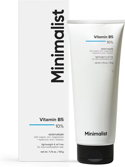 Minimalist Panthenol (Vitamin B5) 10% Face Moisturizer for Oily & Acne Prone Skin | For Dehydrated and Damaged Skin Barrier | For Women & Men | 1.7 Oz / 50 gm