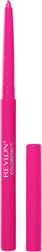 Revlon Lip Liner, Colorstay Lip Makeup with Built-in-Sharpener, Longwear Rich Lip Colors, Smooth Application, 677 Fuchsia, 0.01 oz