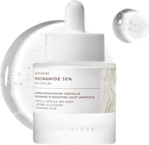 Skin1004 Niacinamide 10% Boosting Shot Ampoule, Niacinamide Spicule Serum for Face, Facial Ampoule with Tranexamic Acid, Pore Minimizer for Face, Madagascar Centella, Korean Skin Care, 1.01fl.oz/ 30ml