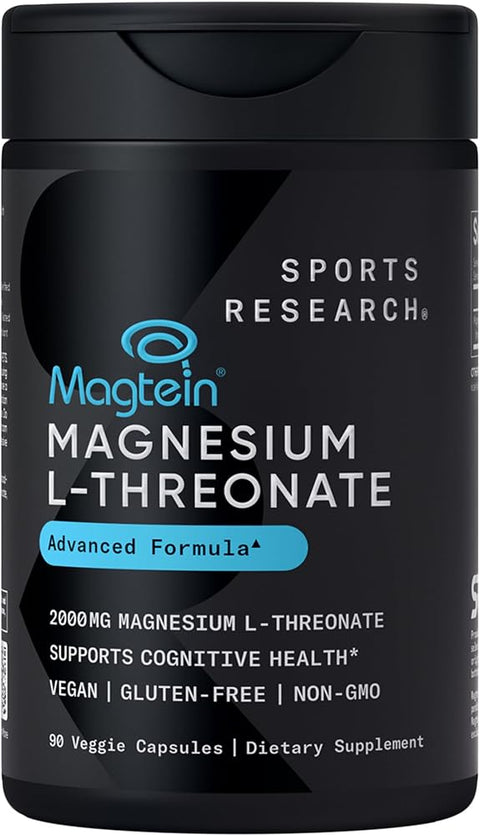 Sports Research® Magnesium L-Threonate 2000mg w/Magtein®, 90 Count - Personal Care