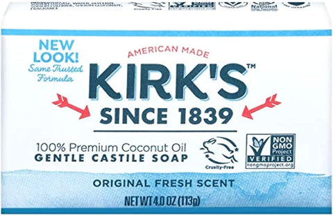 Natural Castile Bar Soap - Kirk's Castile Natural Coco Bar Soap 4oz - - Personal Care