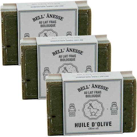 Label Provence - Double Sided Exfoliating French Soap Bar - For Softening, Moisturising and Nourishing All Skin Types - Lavender and Donkey Milk Fragrance - 125g