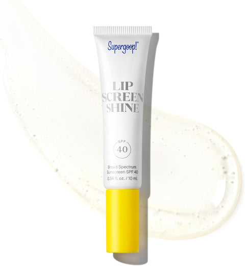 Supergoop! Lipscreen Shine SPF 40, 0.34 fl oz - Clear Lip Gloss - Broad Spectrum SPF Lip Balm with Grape Seed Extract, Sunflower Seed Oil & Kelp Extract - Non-Sticky Formula
