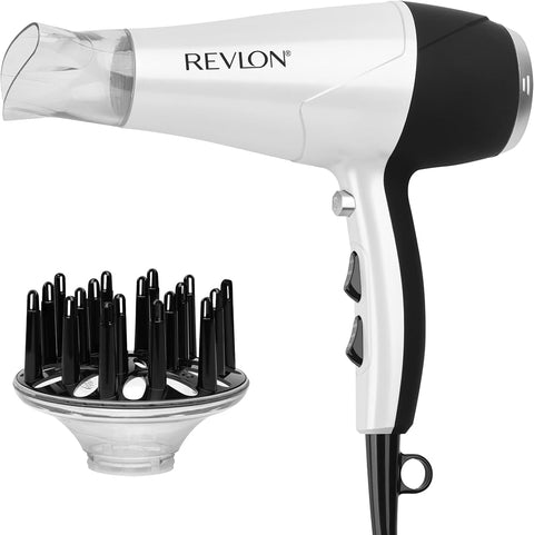 Revlon Volume Booster, Hair Dryer with Curl Enhancing Diffuser, White - Personal Care