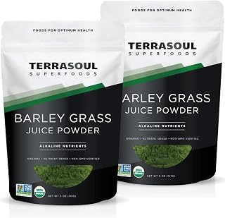 Terrasoul Superfoods Organic Barley Grass Juice Powder, 10 Oz - USA Grown | Made From Concentrated Juice | Superior to Barley Grass