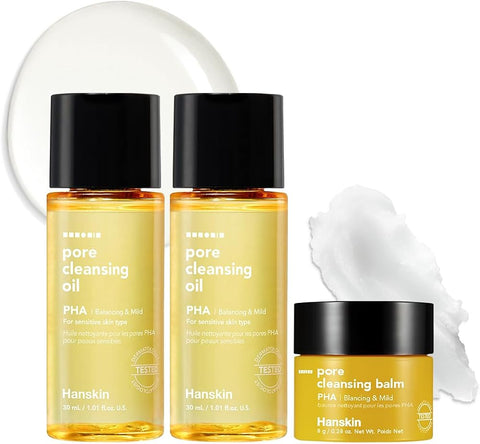 Hanskin PHA Pore Cleansing Oil & Balm Mini Set, Travel Size Trial Kit - Personal Care
