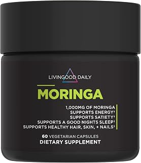 Livingood Daily Moringa Capsules 1000mg, Superfood Supplement, 60 Capsules