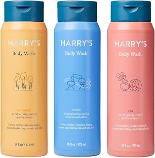 Harry'S Men's Body Wash Shower Gel, Variety - Stone, Fig, Redwood (Pack of 3) - Personal Care