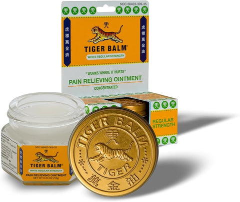 Tiger Balm Pain Relieving Ointment, Regular Strength, 0.63 Ounces (18 g)