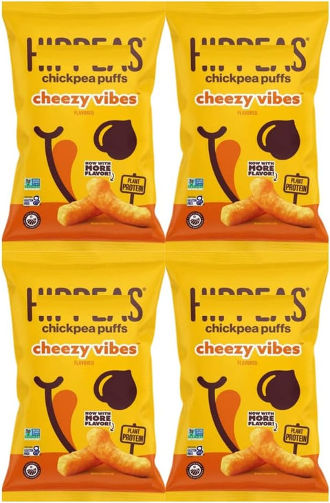 Chickpea Puffs Cheezy Vibes, Crunchy Chickpea Snack, 1.5 oz, 4 Pack