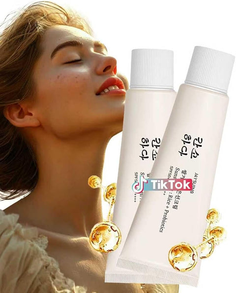2 Pcs Relief Organic Sunscreen SPF50, Rice and Probiotics PA++++ Korean Cream for All Skin Types, Nourishing Skin Protection and UV Defens. - Personal Care