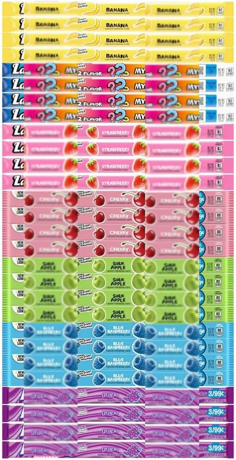 Strawberry, Banana, Grape, Blue Raspberry, Mystery Swirl, Cherry, Sour Apple - 7 Delicious Flavors in 28-Pack, 0.81 oz, Soft & Chewy Taffy Candy