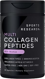 Sports Research® Collagen Peptides w/Biotin & Hyaluronic Acid, 90 Count