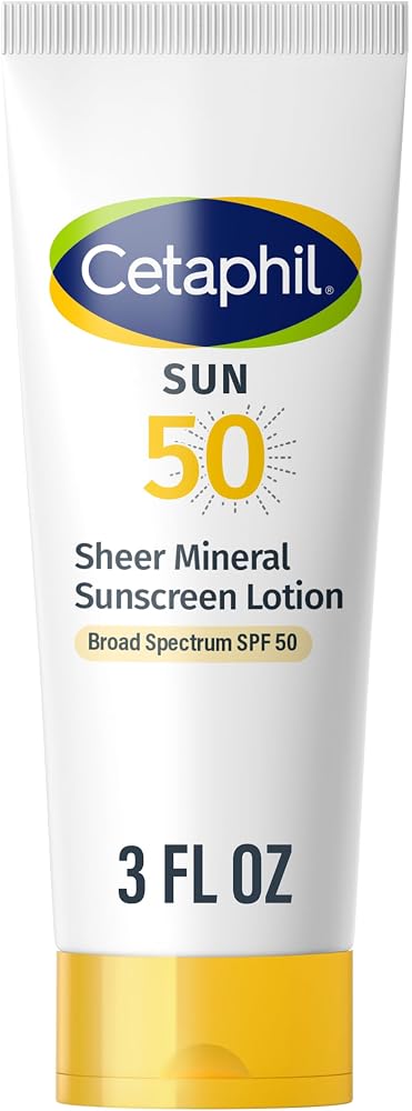 Cetaphil Sheer Mineral Sunscreen Lotion, Face & Body, SPF 50, 3oz - Personal Care