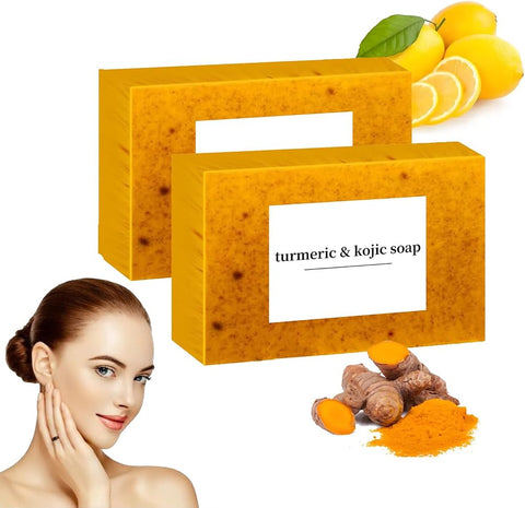 Lemon Turmeric Soap for Spots Remover-Honey Lemon Turmeric Soap Bar for Face and Body, Organic Daily Use Skin Care Soap, Deep Cleansing Moisturizing, Handmade Soaps for All Skin Types