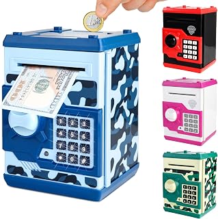 Pup Go ATM Piggy Bank for Kids, Password Electronic Kids Safe, Money Bank