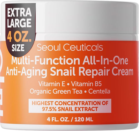 Seoulceuticals 97% Snail Mucin Korean Face Moisturizer Skin Care Cream 4oz - Personal Care