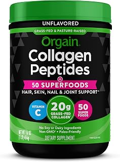 Orgain 20g Hydrolyzed Collagen Peptides + 50 Organic Superfoods Powder, 1lb