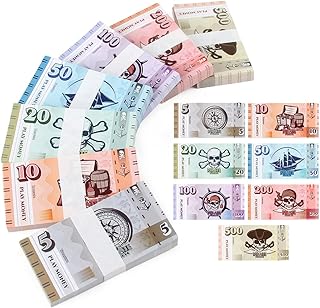 Play Money Pirate Board Game Set – 420 PCS Game Currency with 7 Denominations for Tabletop Games, RPG, Party & Role Playing