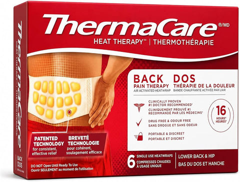 ThermaCare Heatwraps Advance Back Pain Therapy Stretch Fit S-XL, 6 count