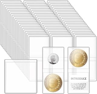 Vmiapxo 200 Pack Coin Flips for Collectors, 2x2 Inch, Double Pockets