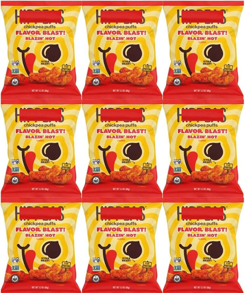 Chickpea Puffs Blazin' Hot, 1.3 oz Bags, 9 Pack