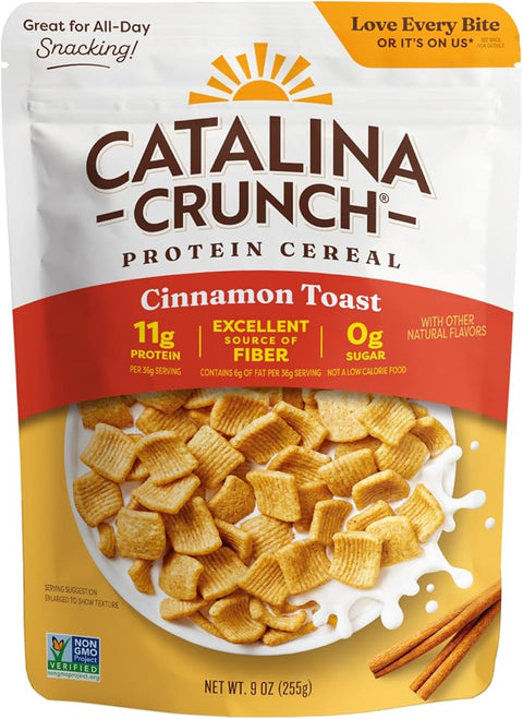 Catalina Crunch Protein Cereal, Cinnamon Toast, 9 oz Bag (Pack of 1)