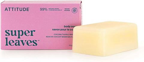 Attitude Body & Face Bar Soap, Coconut & Wild Berries, EWG Verified, 4 Oz - Personal Care
