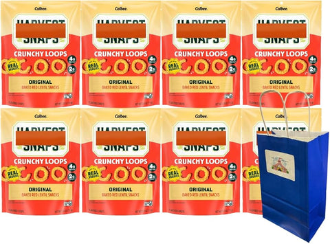 Big Top Deals USA Blue Paper Bag with 6-Pack Snaps Original Veggie Chips – 3oz Bags – Crunchy Snack Multipack – Packed in 5.25x3.2x8 Gift-Style Custom Bundle Bag
