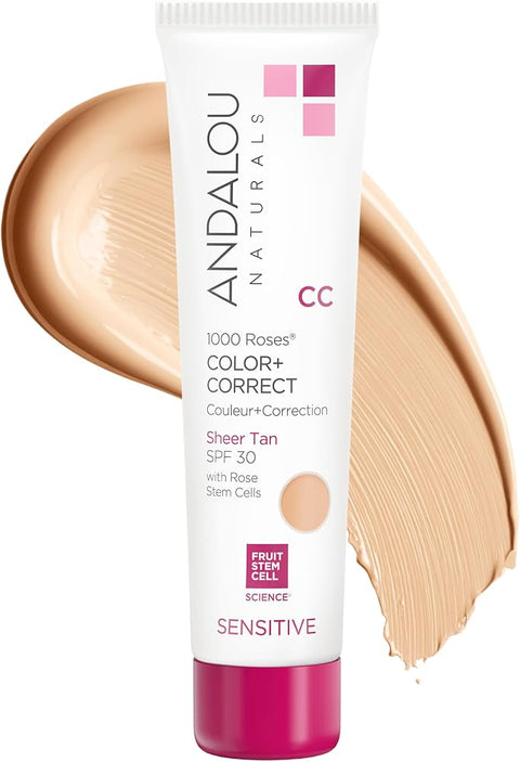 Andalou Naturals CC Cream Tinted Mineral Sunscreen SPF 30, Sheer Tan 2oz - Personal Care