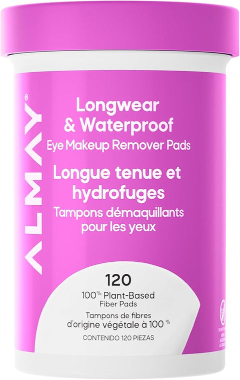 Almay Longwear & Waterproof Eye Makeup Remover Pads, 120 Count