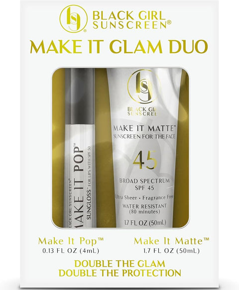Black GIRL SUNSCREEN Make It Matte SPF 45 + Sungloss SPF 50 Duo - Personal Care