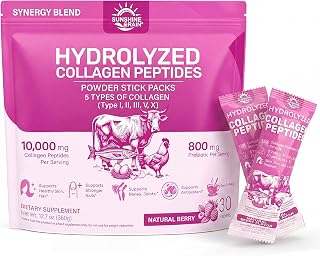 Multi Collagen Peptides Powder Women, 10g Hydrolyzed Collagen, Berry Flavor