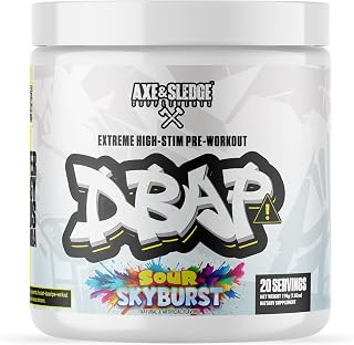 DBAP Extreme High Stim Pre-Workout Powder | 400mg Caffeine | Beta Alanine, Betaine Anhydrous, Electrolytes & Focus | High Stimulant Pre Workout Supplement | 20 Servings,Sour Skyburst