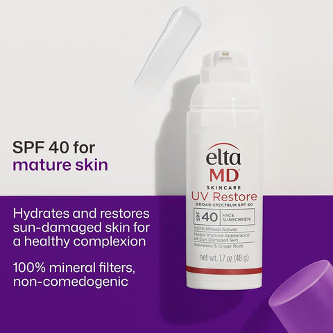 Eltamd UV Restore 100% Mineral Face Sunscreen For Mature Skin, SPF 40 - Personal Care