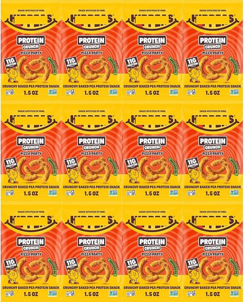 Chickpea Puffs Pizza Party Crunchy Baked Pea Snack, 1.5 oz, 12 Pack