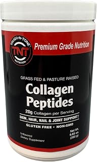 TOUGH-N-TONE Collagen Peptides Powder – Grass-Fed, 280g | 20g Protein per Serving, Unflavored, Non-GMO, Gluten-Free, Dairy-Free, No Sweeteners or Fillers – Supports Skin, Hair & Digestive Health