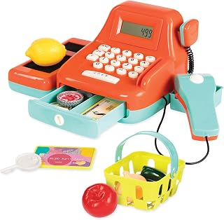 Battat Kids Cash Register with Scanner & Sounds, 26-Piece Set Pretend Play